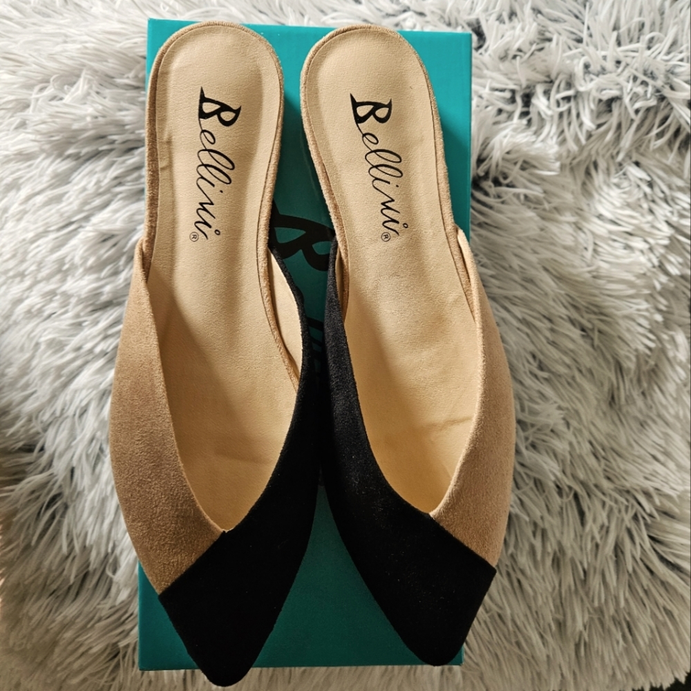 Bellini Size 8.5 Color Block Flat Slides - image 1